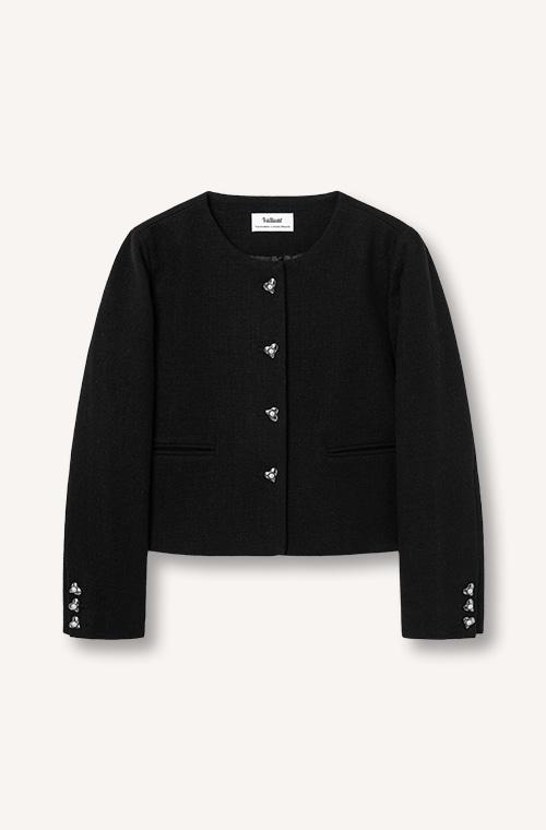 Blin Button Tweed Jacket / Black