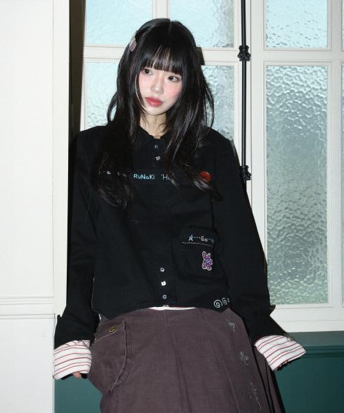 WXJ042 메데타시 코튼 자켓 (BLACK)