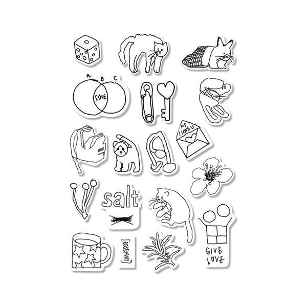 mini drawing sticker pack 01 (불투명)