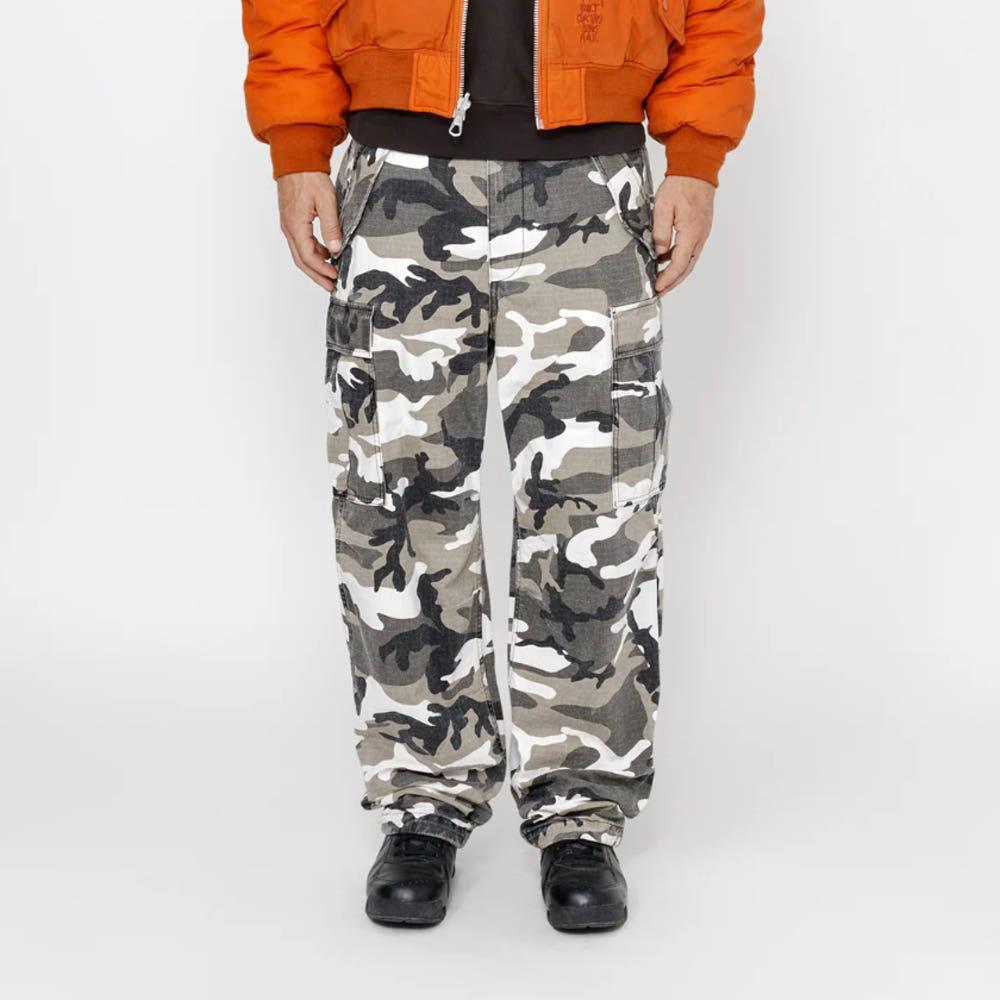 스투시 밀리터리 립스톱 카고 팬츠 스노우 카모 남녀공용
