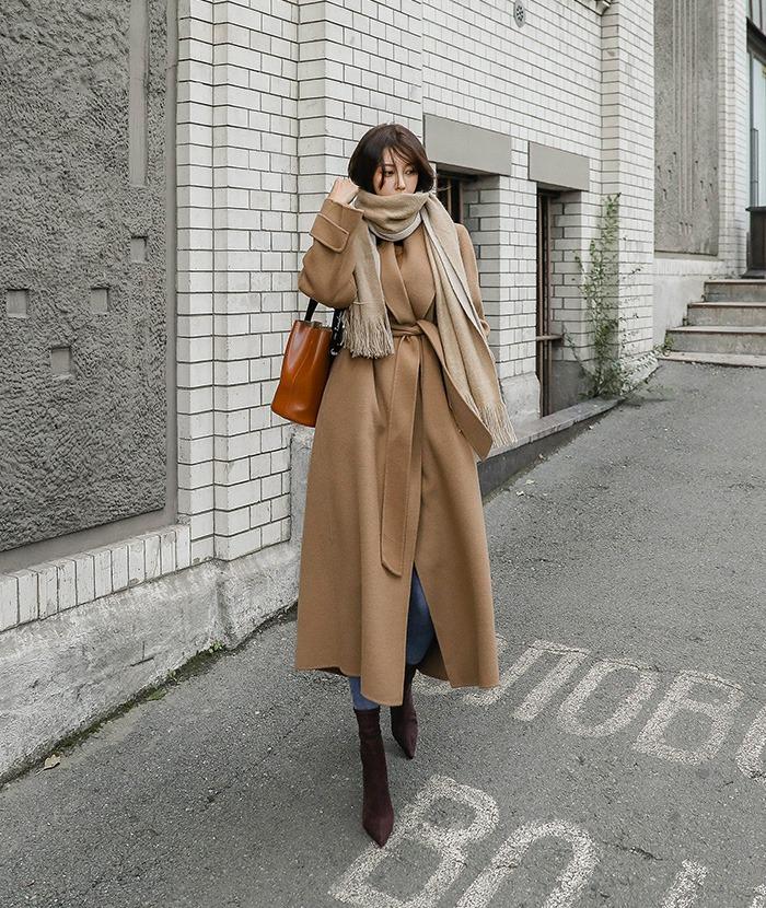 [블랙라벨]레이빈숄핸드코트(울90%)(한정수량)