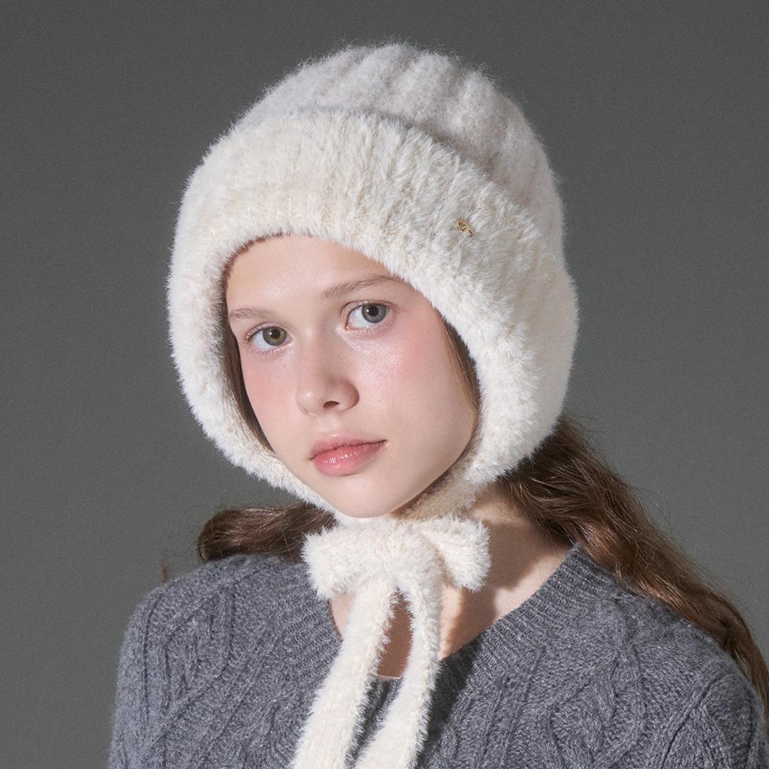 [화이트샌즈] 울혼방 투톤 니트 보닛햇 세르디