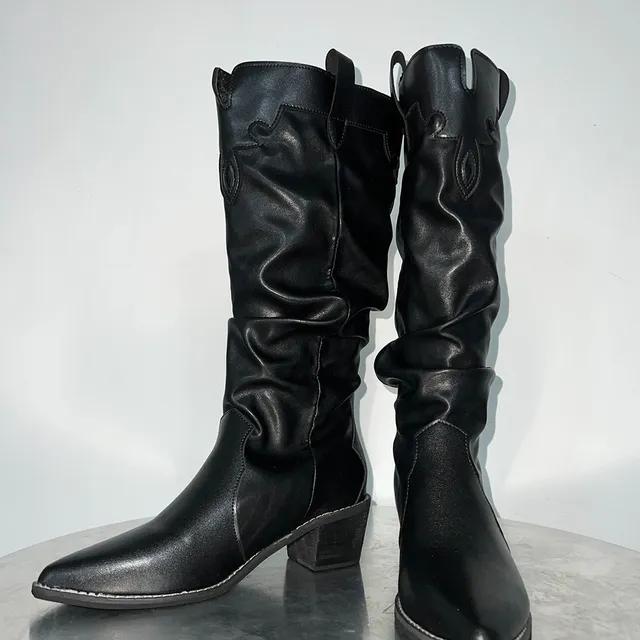 WESTERN PATCH SHIRRING BOOTS / 웨스턴 패치 셔링 부츠