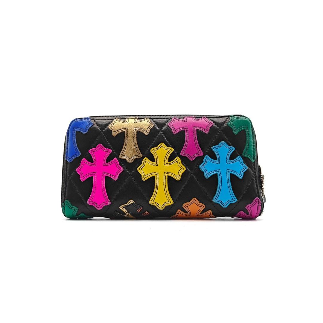 Chrome Hearts Muti-Color Leather Cross Patch Wallet