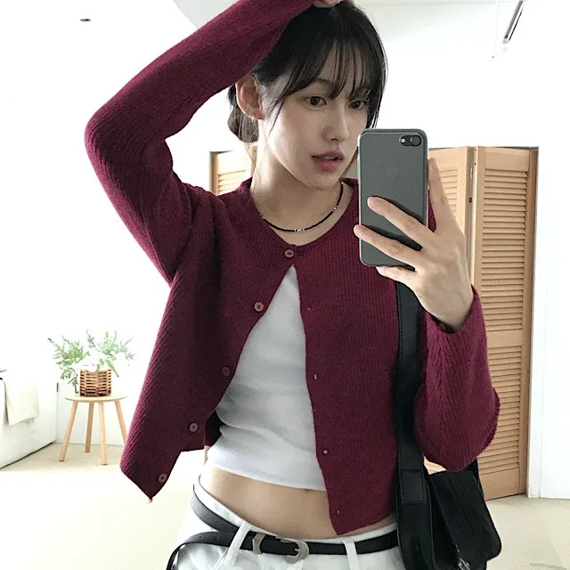 [색감맛집🍇/캐시울]제리 골지 스퀘어넥 데일리 니트 가디건(5color)
