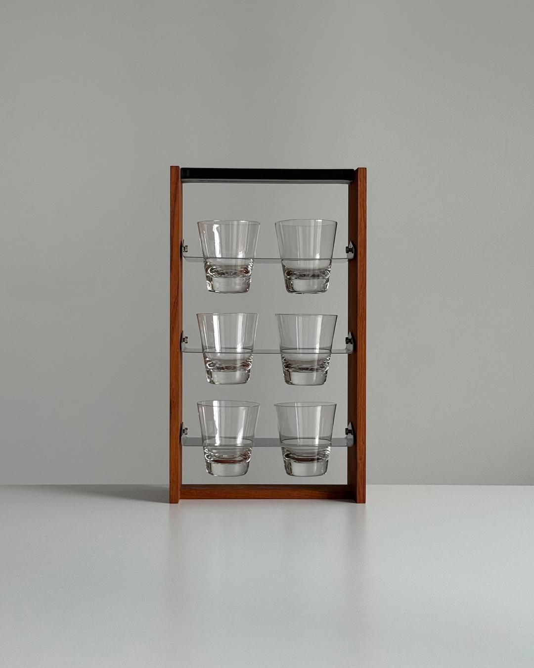 60s GRASOLI 6 Glasses with Holder Set