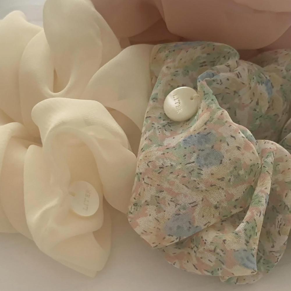 (당일발송) 리터 슈가 스크런치 플러워 쉬폰 곱창밴드 3개세트