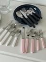Luna Cutlery (3 color, 5 option)/ 파스텔 핑크 화이트 블랙 디저트 디너 커트러리 세트