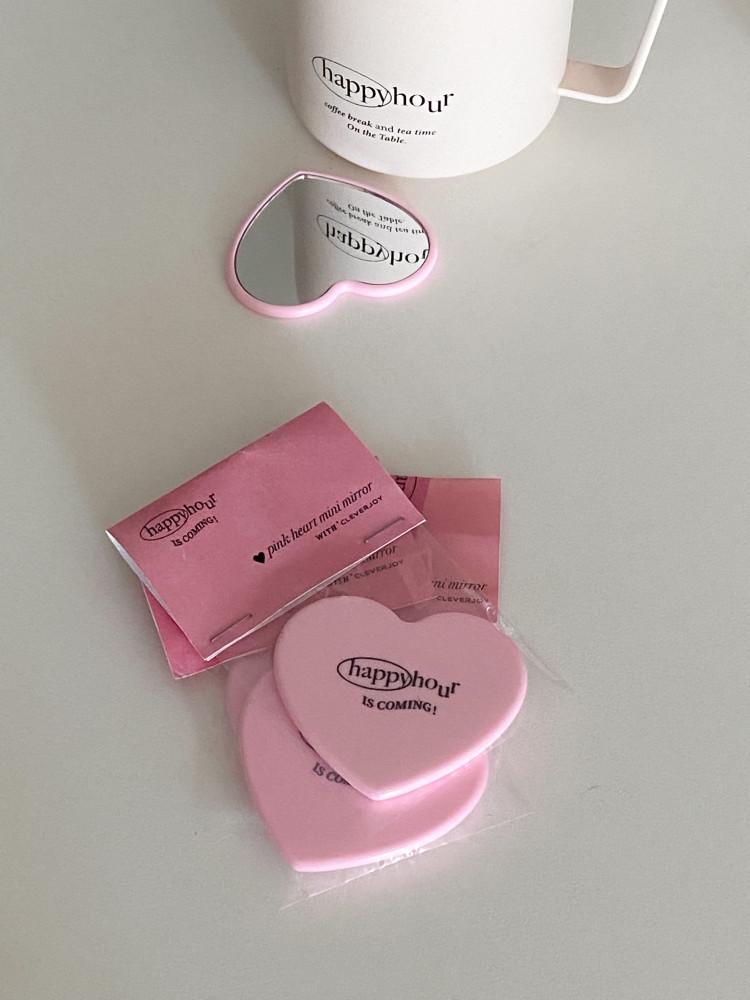 [SALE] 클레버조이 해피아워 핑크 하트 미니 손거울