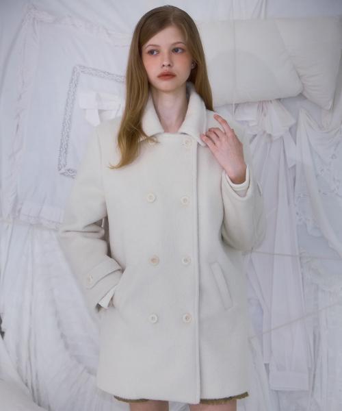 Two-button Wool Half Coat [Ivory]
