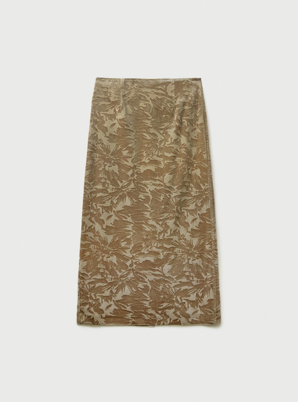 [2ND] JACQUARD LONG SKIRT - BEIGE