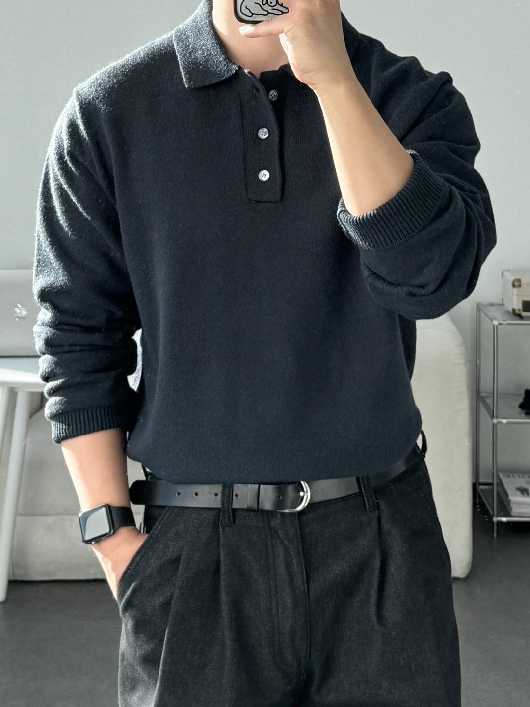 venco button collar modal knit (9color)