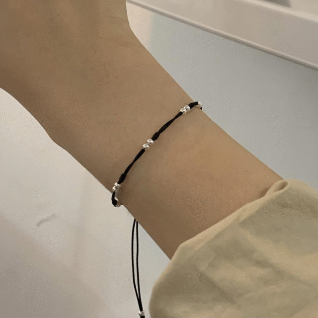 [silver 925] black tie bracelet