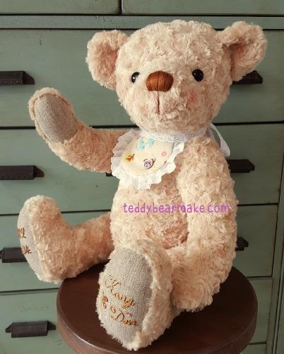 [버스데이 베어 수공완제품]아가 태어났을때의 키와 무게 맞춰 제작된 기념베어완성품