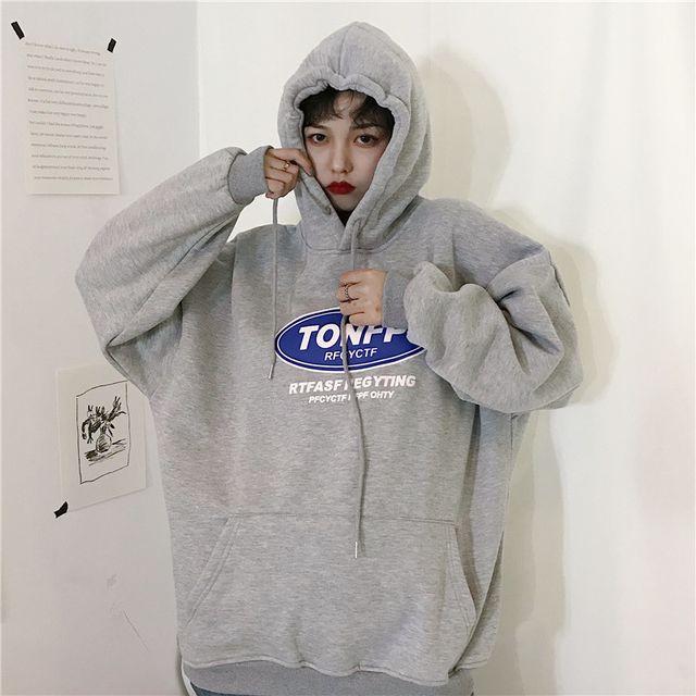 당일출고! TONFP 후드티 긴팔 크롭 세트 빅사이즈 블라우스 면 여름 봄 무지 셔츠 가을