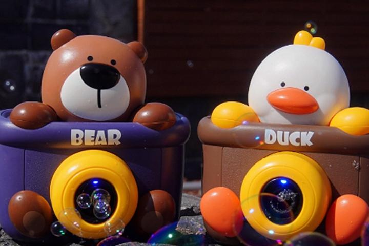 카메라 버블건 곰돌이 오리 자동 비눗방울 어린이날 선물