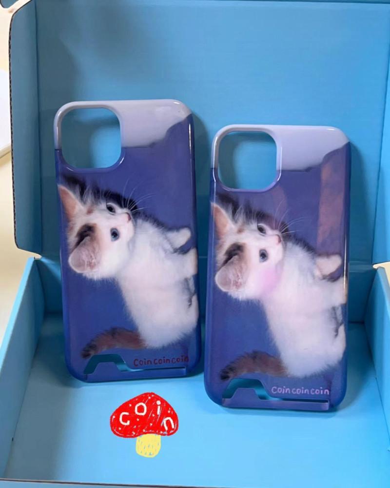 수심 Kitten Card Case 키튼 카드 아이폰 케이스 고양이 유니크 수납 폰