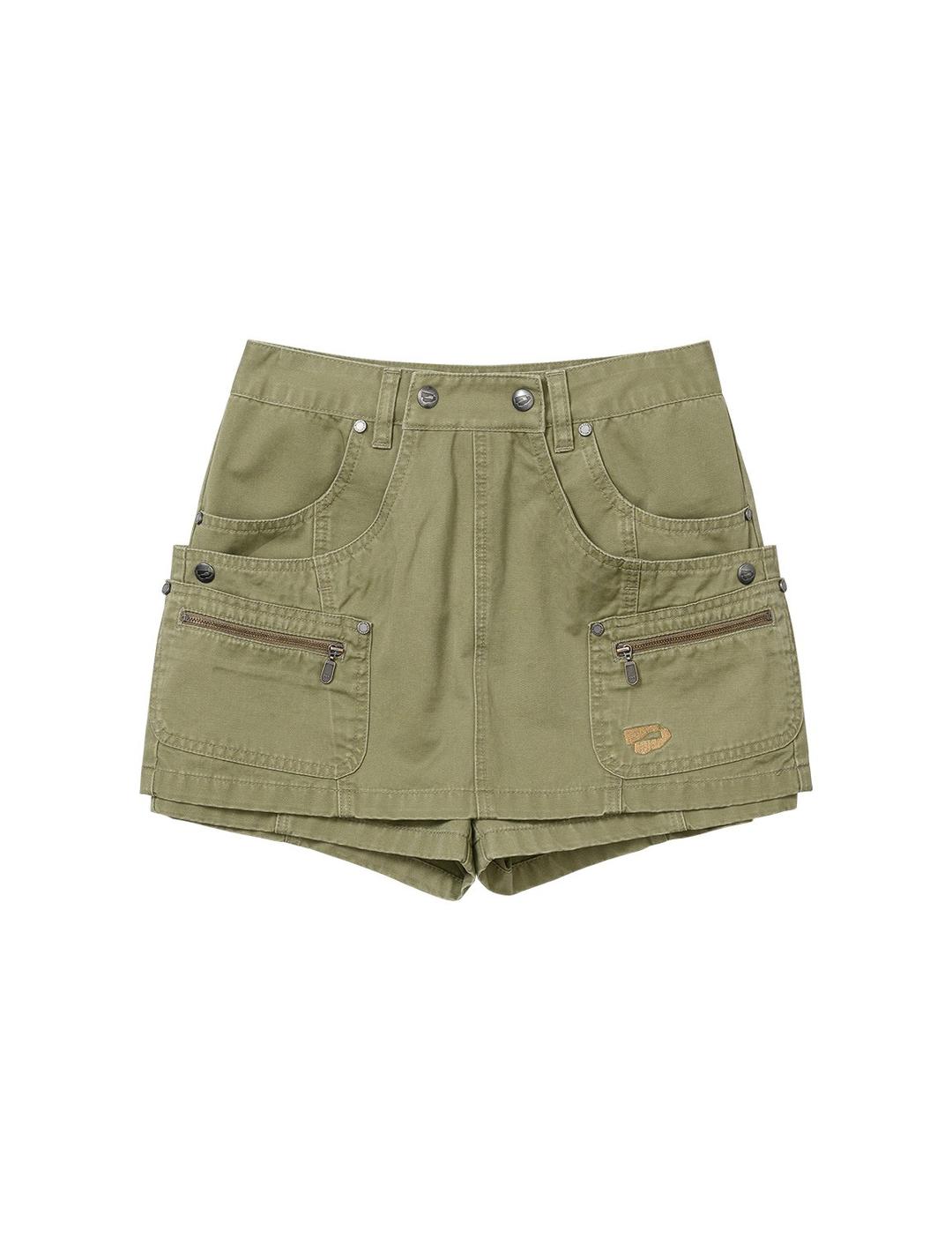 Layered Shorts Light Khaki