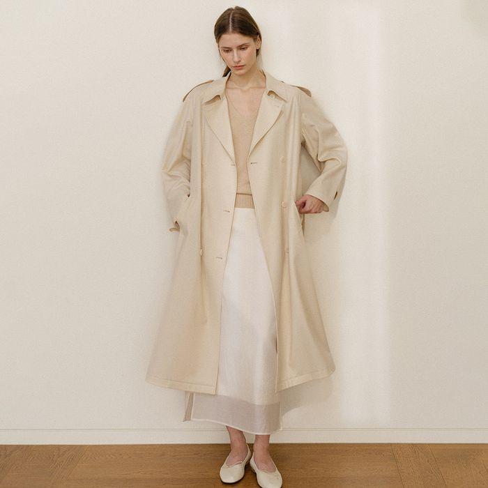 Agnes Gabardine Trench Coat Macadamia