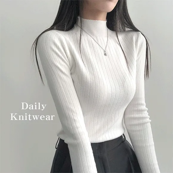 [1+1할인!/최고부드러움] 겨울필수 데일리템, 반목 골지 니트티셔츠