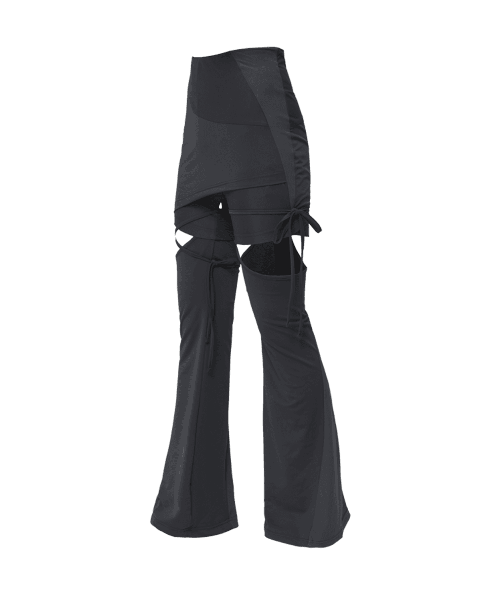 Detachable Strap Skirt Shorts / Charcoal