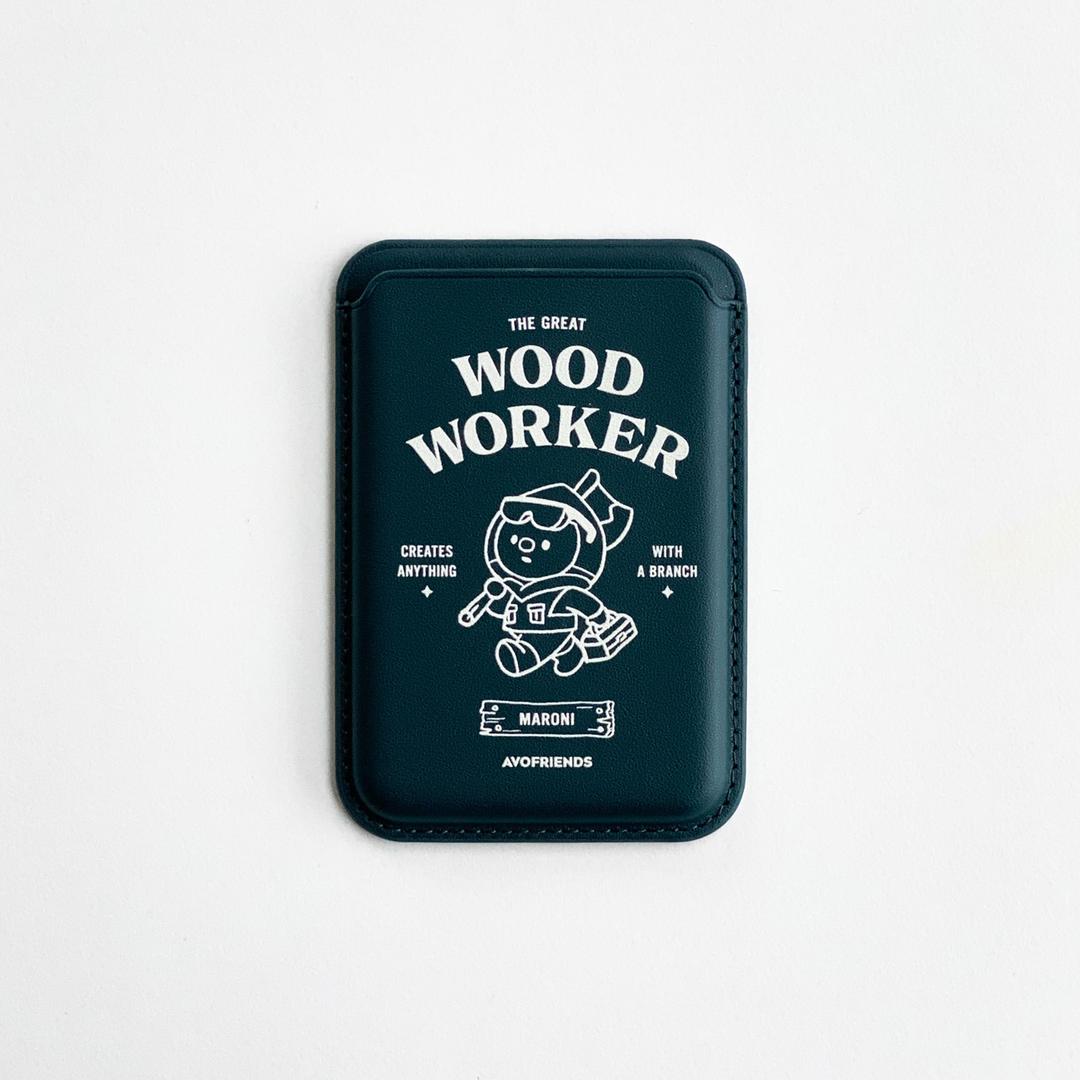 우드워커마로니 그린 맥세이프 카드지갑 + 자석 링 증정