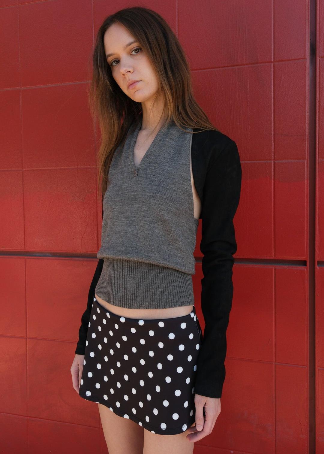 Aria Skirt - Polka Dot - White Polka Dot / XS