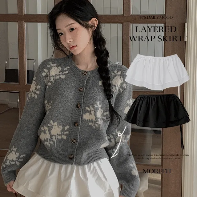 [국내제작/레이어드🤍]모엣티 랩 캉캉 미니 스커트 2colors