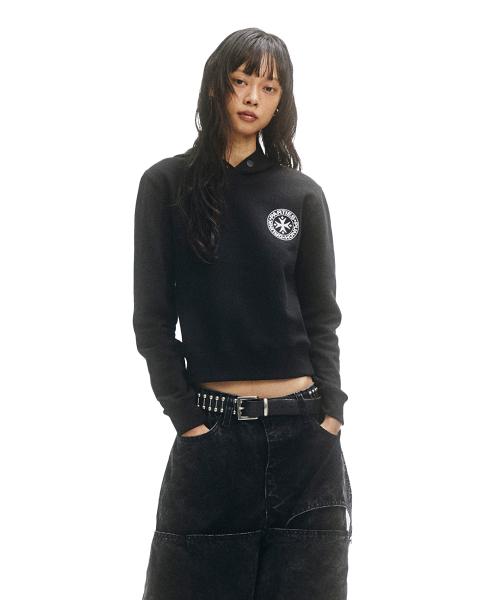 Circle Logo Slim Hoodie (BLACK)