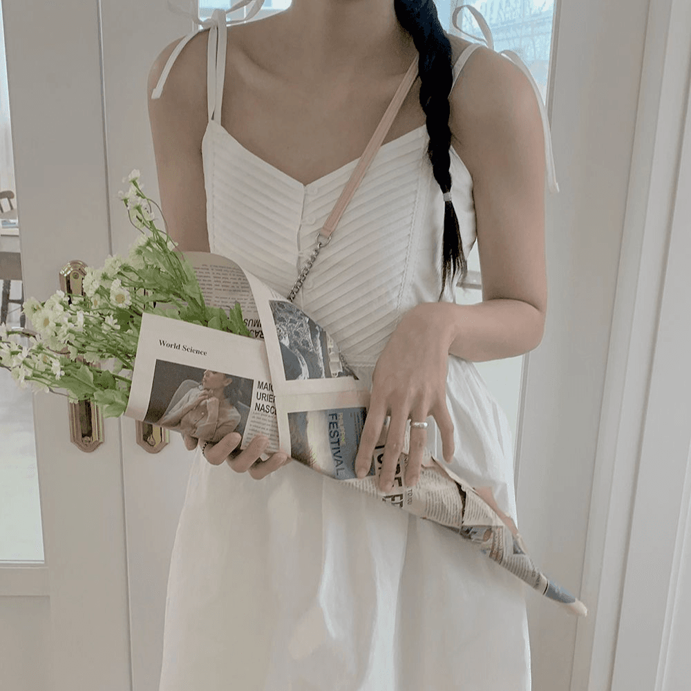 [해주다]아이테르 코튼 끈 조절 나시 미니 원피스(2 colors)