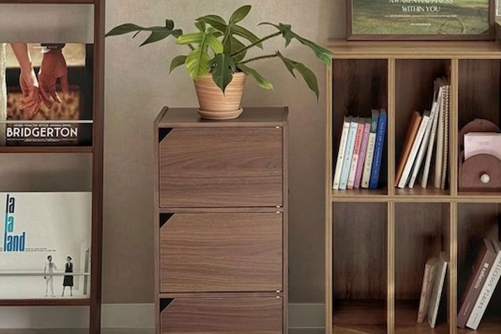 3단 모듈 틈새 수납장 공간박스 도어형 홈카페장 3colors