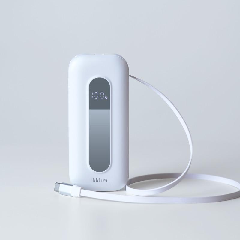 끼움 PD 30W PPS 초고속 충전 릴업 10,000mAh 빌트인 C타입 내장 케이블 30cm 보조배터리 기내반입