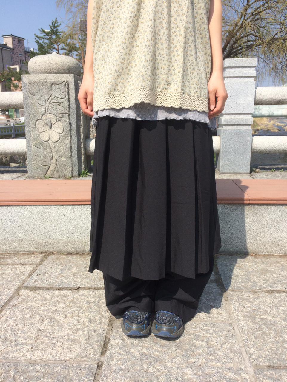 예잇 오스 롱 플리츠 스커트 팬츠 (2 color)