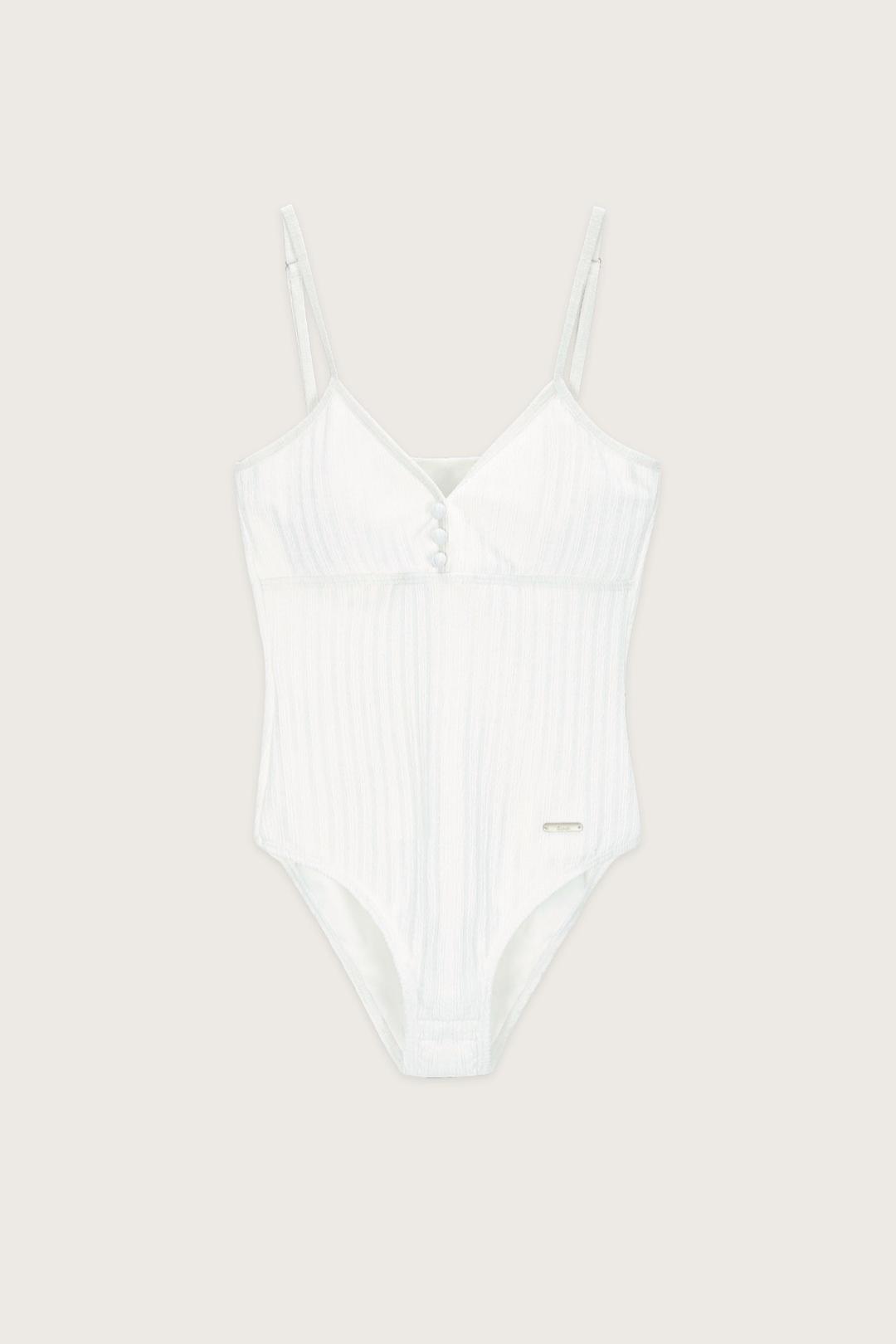 Wave Stripe Swimsuit (White)