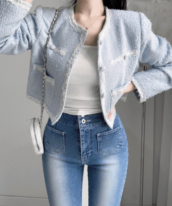 [얼굴에형광등탁] 블라썸 레이스 트위드 자켓 - 2color