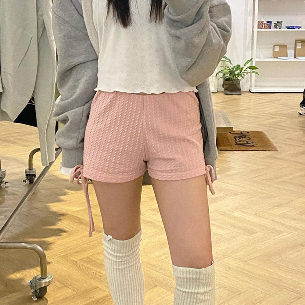 [쓰리하우스] 여자 니트 리본 반바지 니트쇼츠 레깅스팬츠 3color