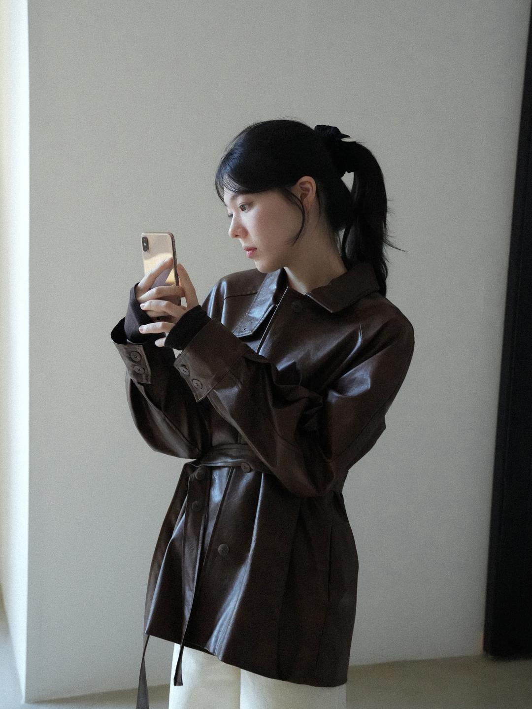 [NouArté] 도버 레더 자켓 (어텀 브라운)