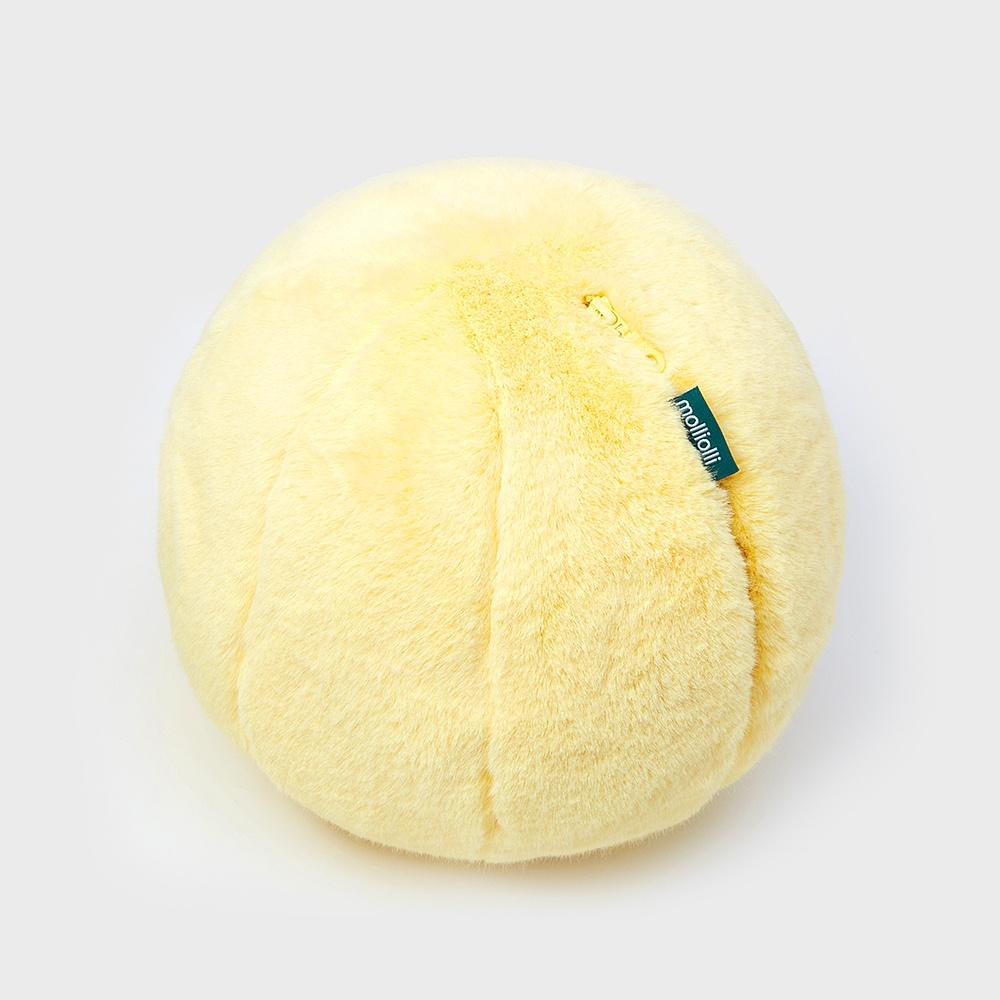 몰리올리 FUR BALL CUSHION COVER 에코퍼 둥근 원형 인테리어 쿠션커버 [옐로우]