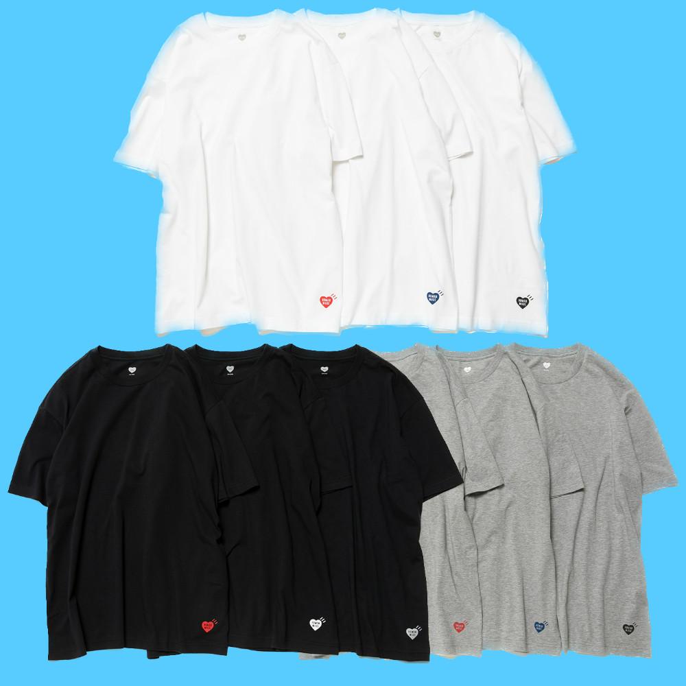 휴먼메이드 반팔 티셔츠 3팩 세트