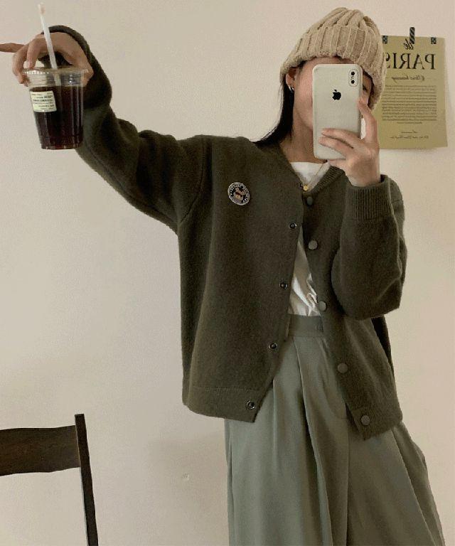 8컬러 베론 패치 니트 야구 점퍼