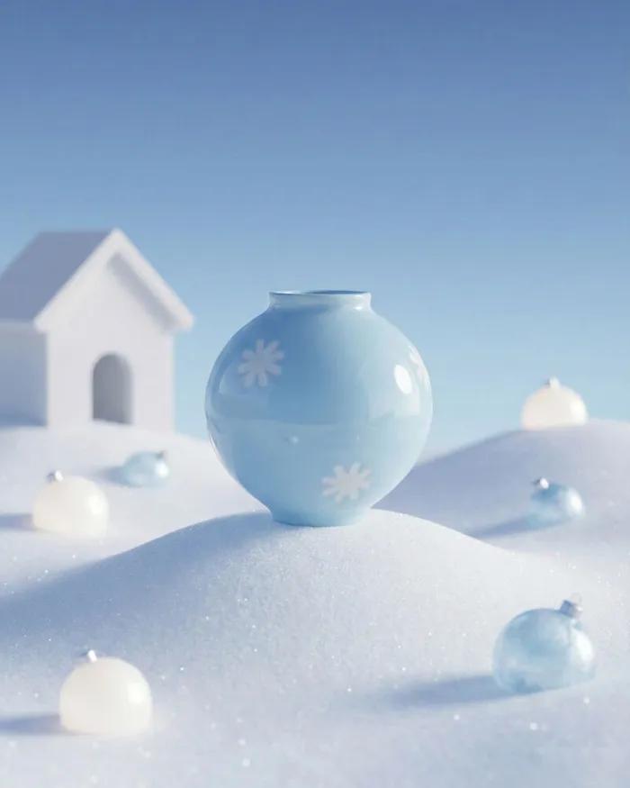 이도도자기 눈꽃 달항아리