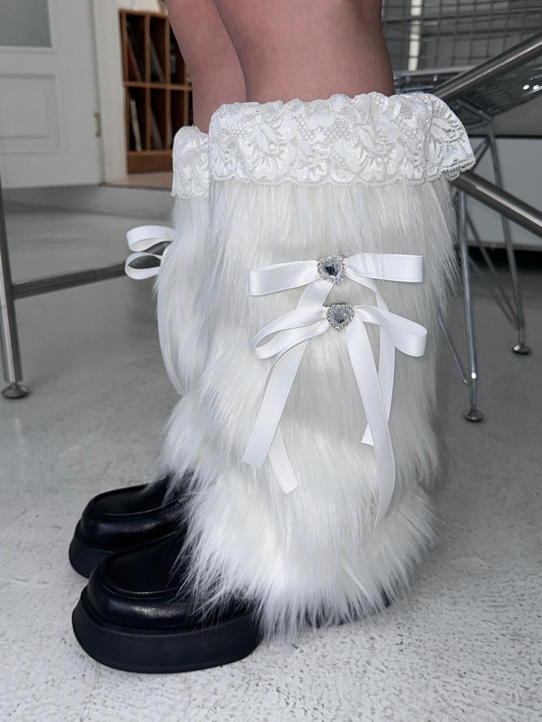 CUSTOM MADE - Fake Fur Leg Warmer (Ver. White)