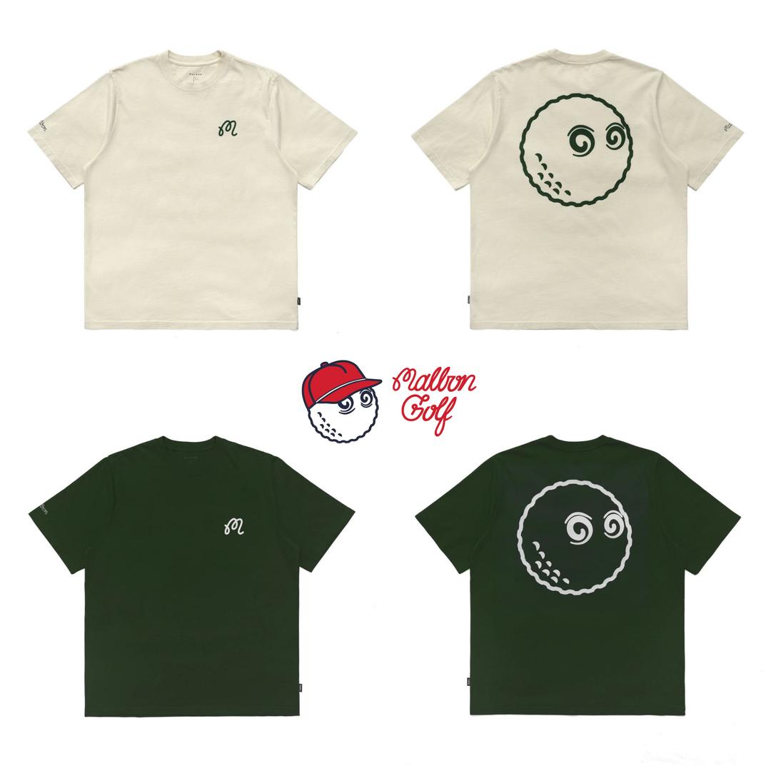 말본 골프 반팔티 버킷 녹아웃 티셔츠 남성 여성 골프웨어 크림 그린