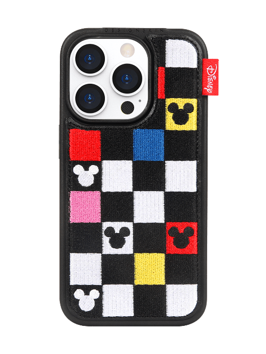 [디즈니] 아이폰 풀자수 케이스-미키 패밀리