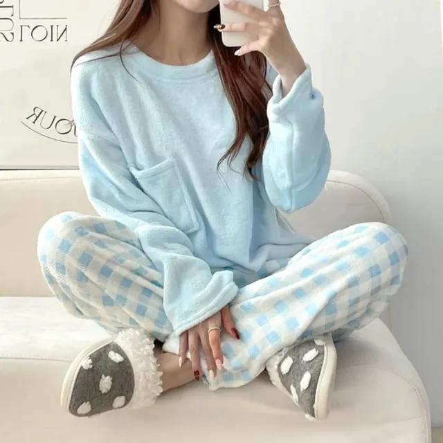 ❤️‍🔥겨울대비 두툼원단❤️‍🔥포켓 체크 맨투맨 수면 겨울 잠옷 잠옷 파자마 세트