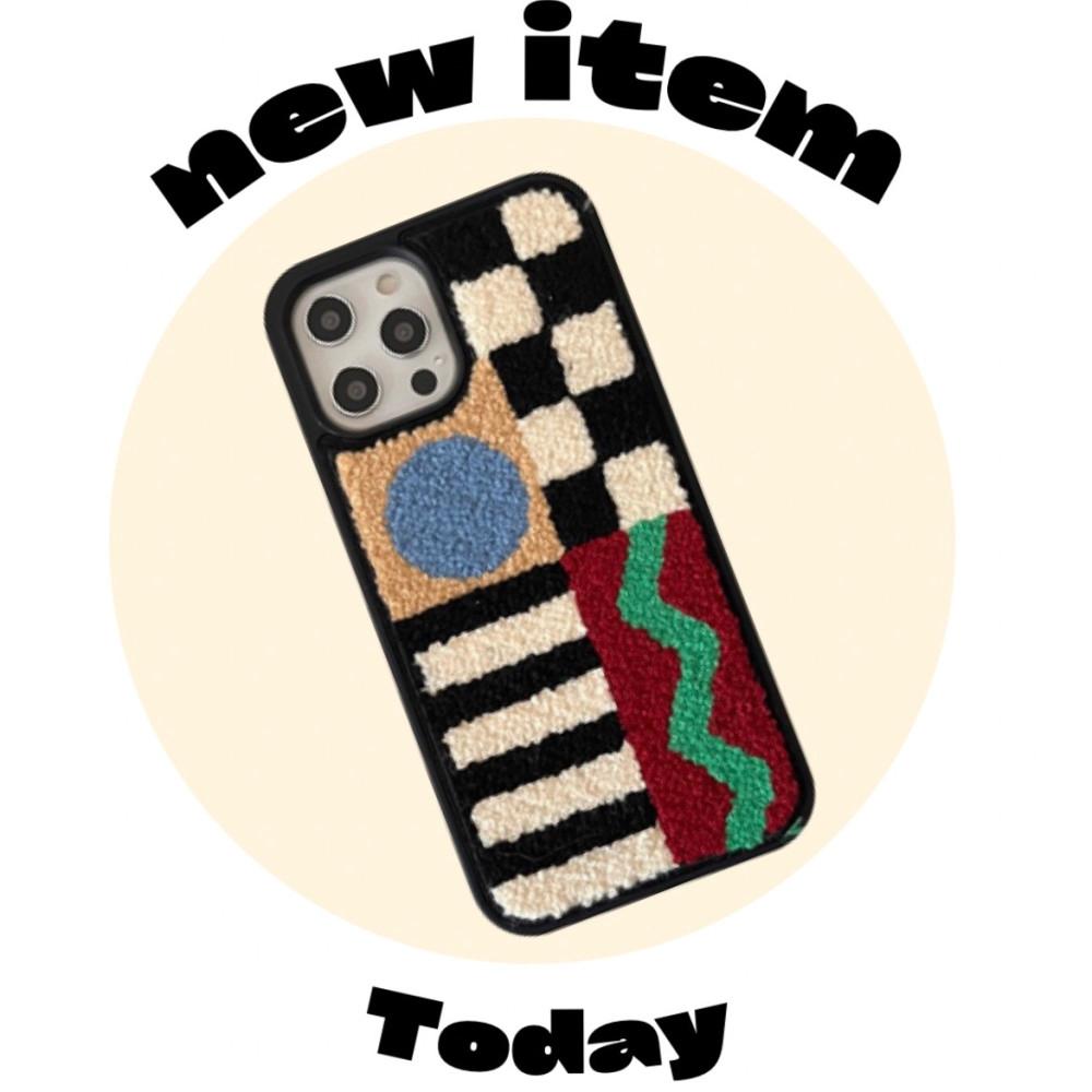 털실 체크 따뜻한 톤의 아이폰 13 14 케이스 힐리잡화점