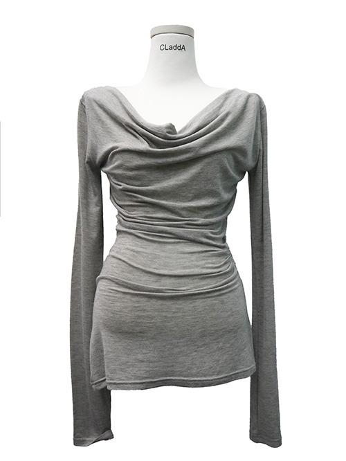 [pre-order] drape pin tuck t, fog gray