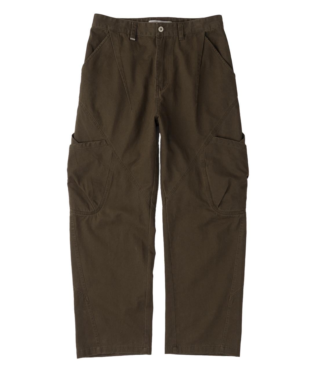 OUT POCKET PINTUCK PANTS [KHAKI BROWN]