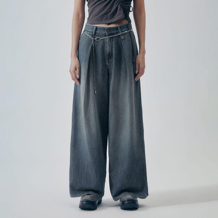 Classic Wide Denim Pants [ Light Indigo ]