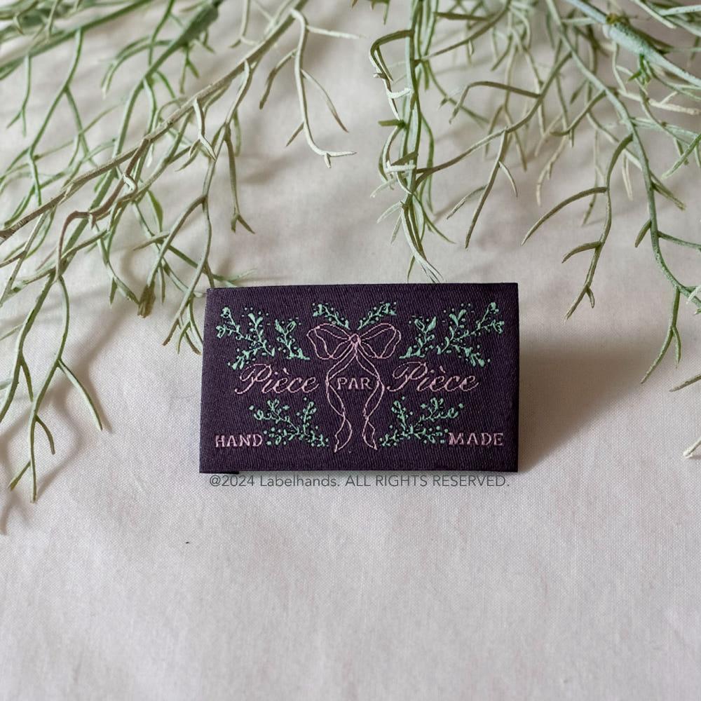 이브닝 부케 직조라벨 Evening Flora woven label 핸드메이드 라벨